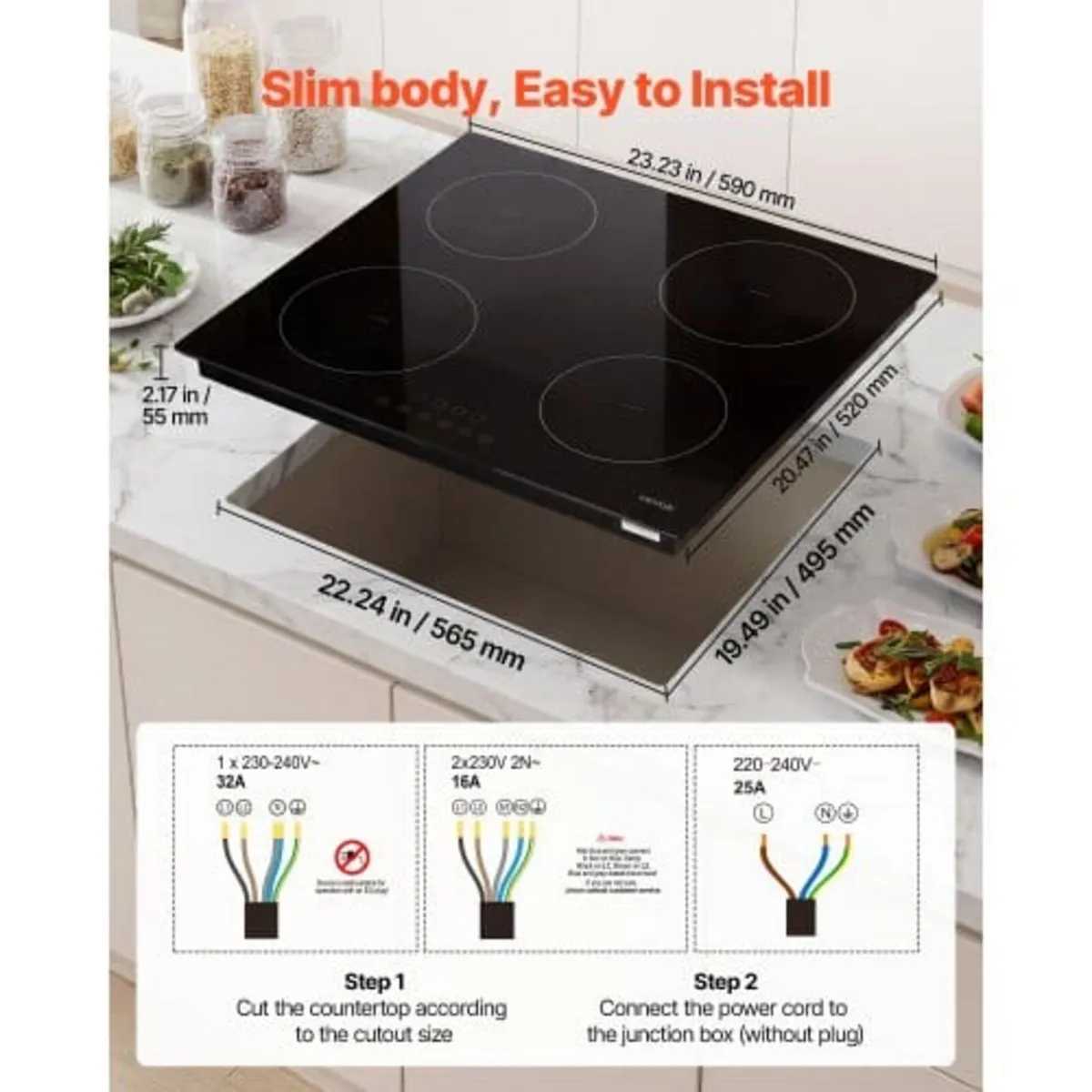 Induction Cooktop 60 cm 4 Burners Built-in Electri - Image 3