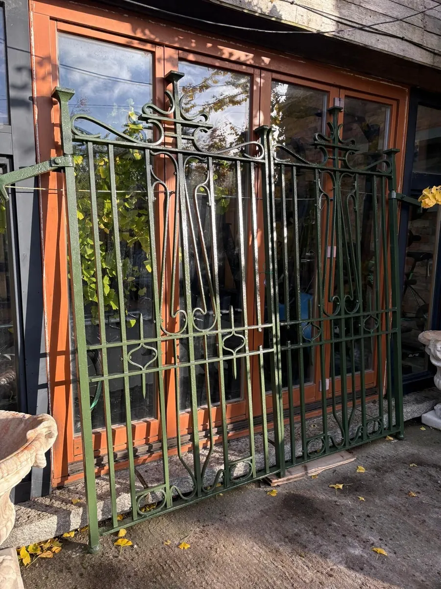 Ornate Green Wrought Iron Gates - Image 1