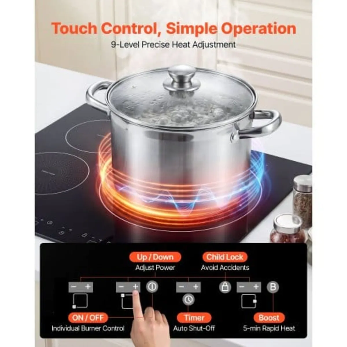 Induction Cooktop 60 cm 3 Burners Built-in Electri - Image 4