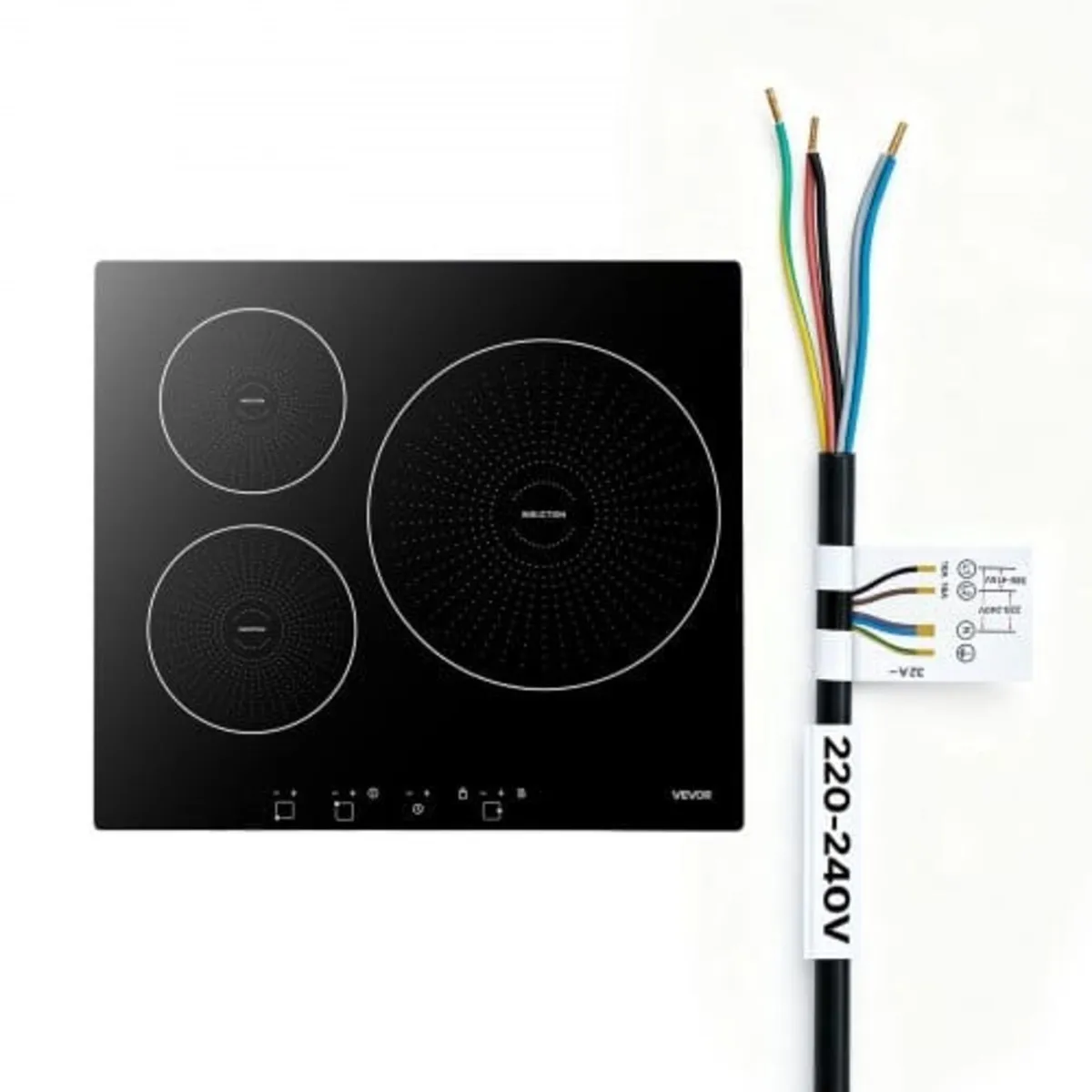 Induction Cooktop 60 cm 3 Burners Built-in Electri - Image 1