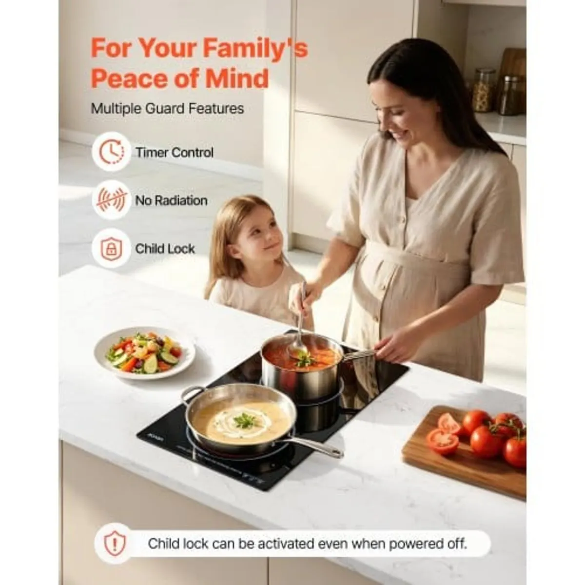 Electric Cooktop 30cm 2 Burners Portable Stove Top - Image 2