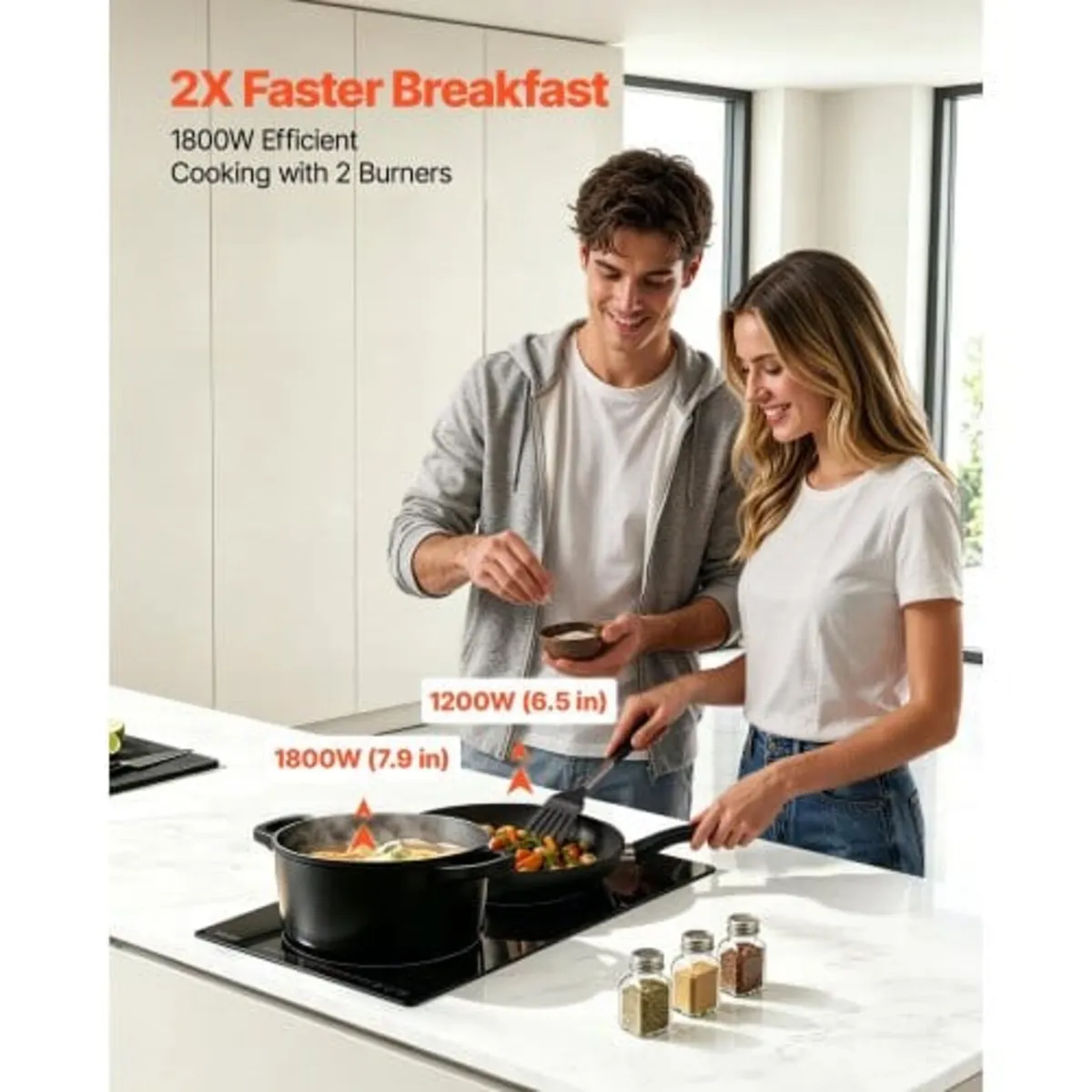 Electric Cooktop 30cm 2 Burners Portable Stove Top - Image 3