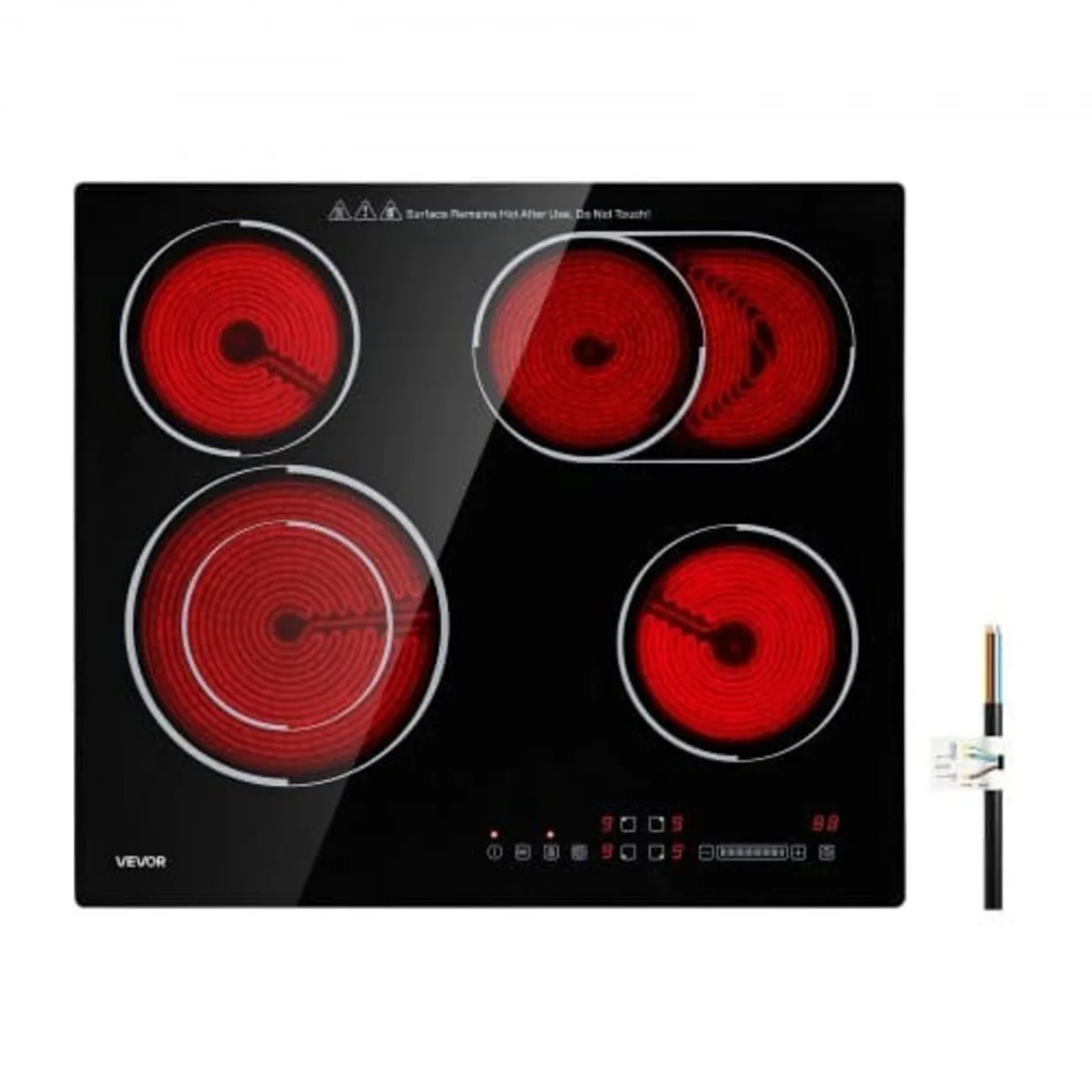 Electric Cooktop 60cm 4 Burners Stove Top 6600W 22 - Image 1