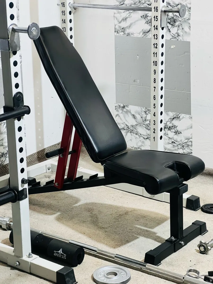 HAVEY DUTY POWER RACK WEIGHTS BAR BENCH DUMBLS - Image 3