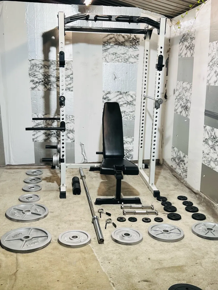 HAVEY DUTY POWER RACK WEIGHTS BAR BENCH DUMBLS - Image 4