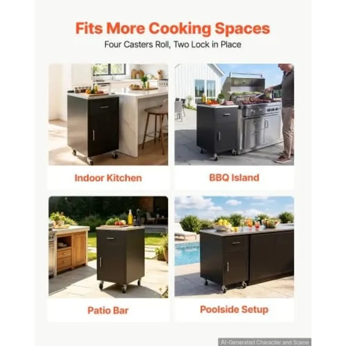 Outdoor Prep Cabinet, 58.5 x 94.2 x 50.8 cm (WxHxD - Image 4