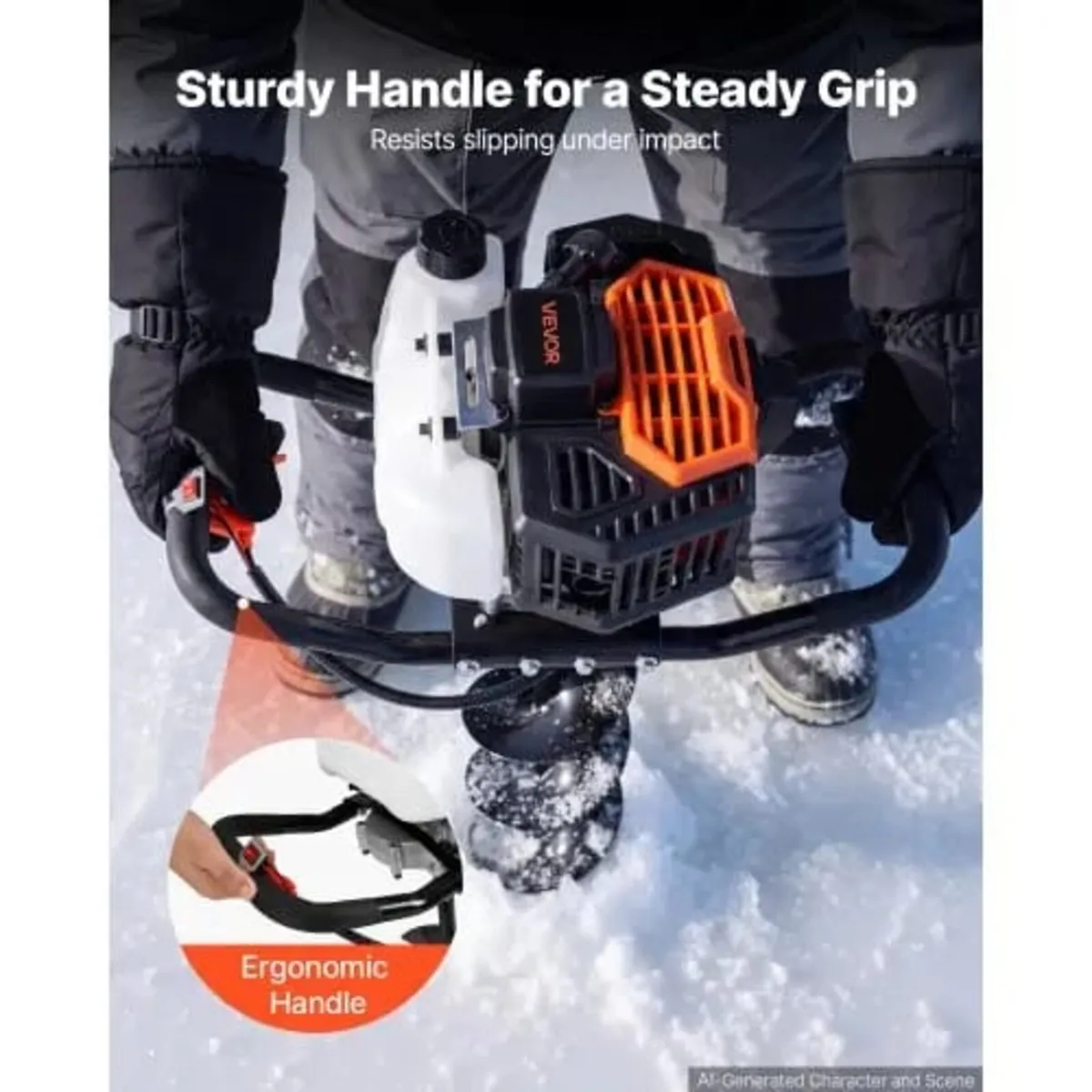 Gas Powered Ice Auger 43CC 2-Stroke 203mm 2 in 1 C - Image 4