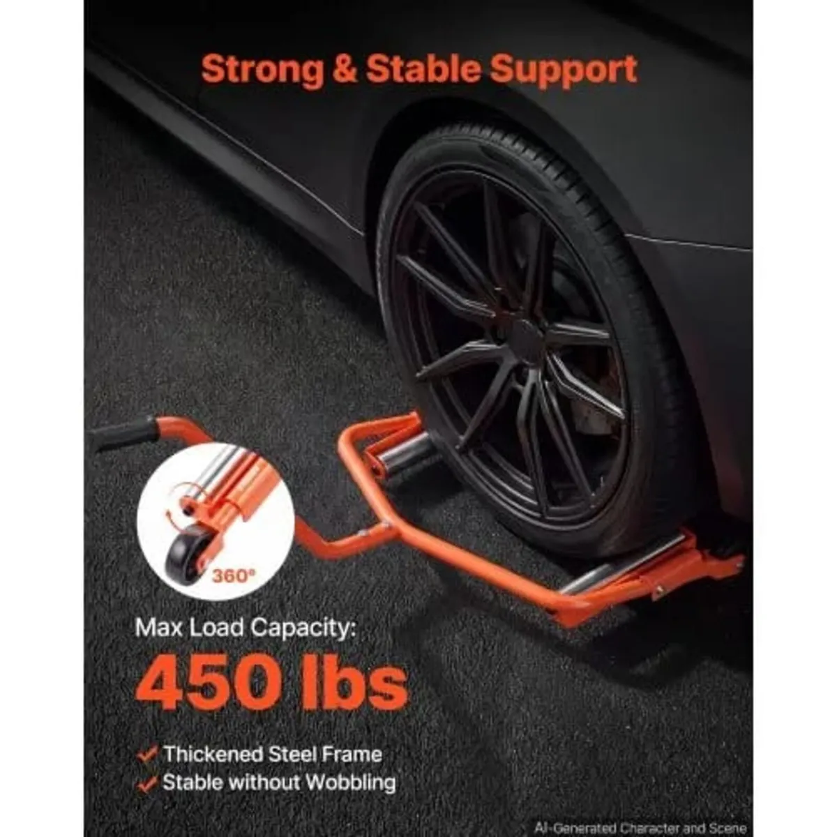 Tire Wheel Dolly, 204kg Heavy Duty Steel Truck Car - Image 3