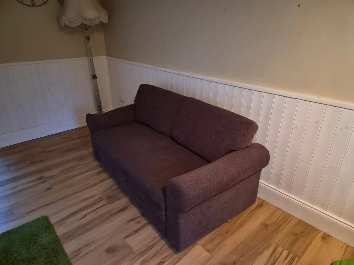Dark Brown 2-Seater Sofa with Pull-Out Section - Image 2