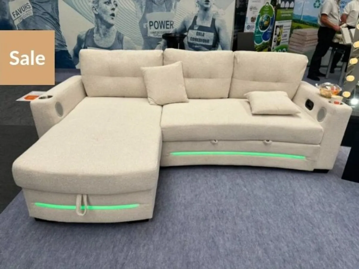 VANITII Beige Sofa Bed with Storage / LHF & RHF - Image 2