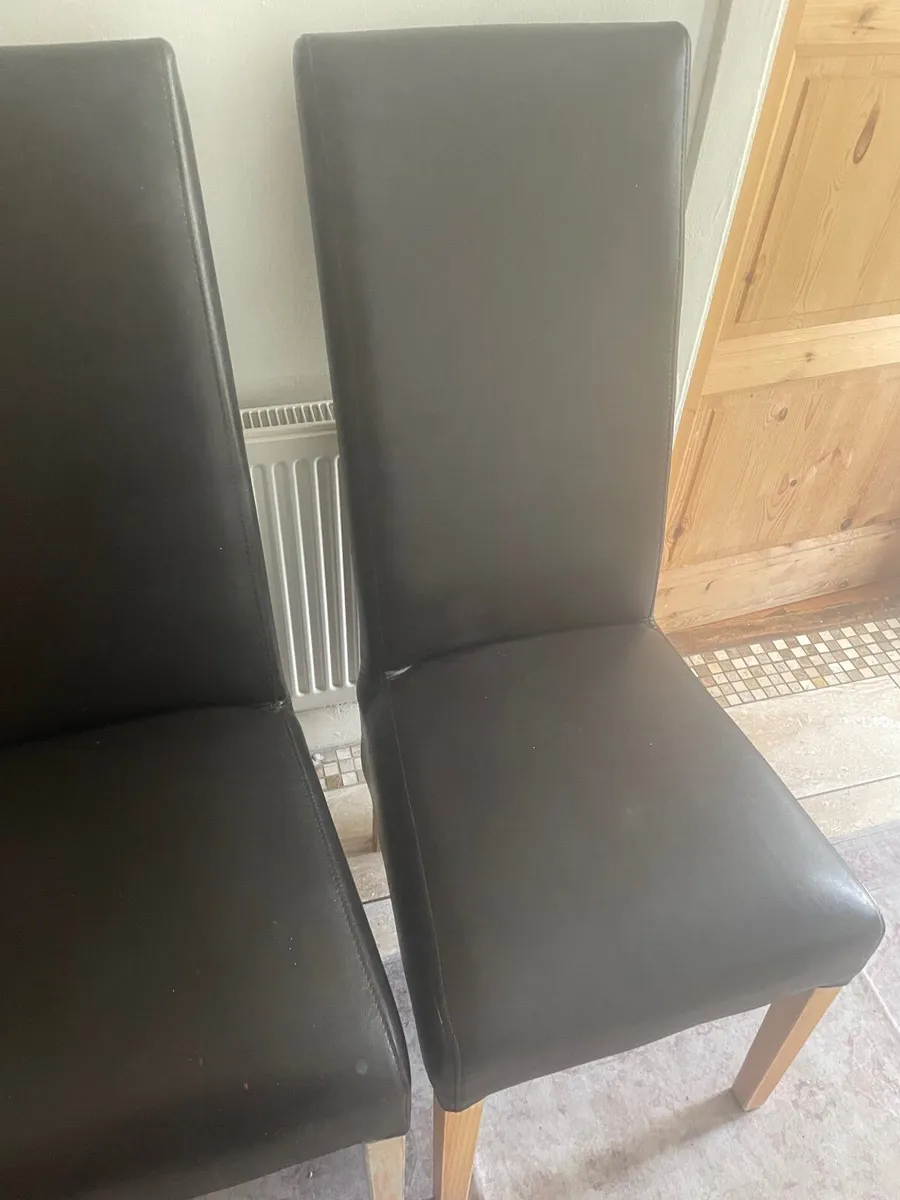 4 Dark Brown Dining Chairs & 4 Grey St room chairs - Image 4