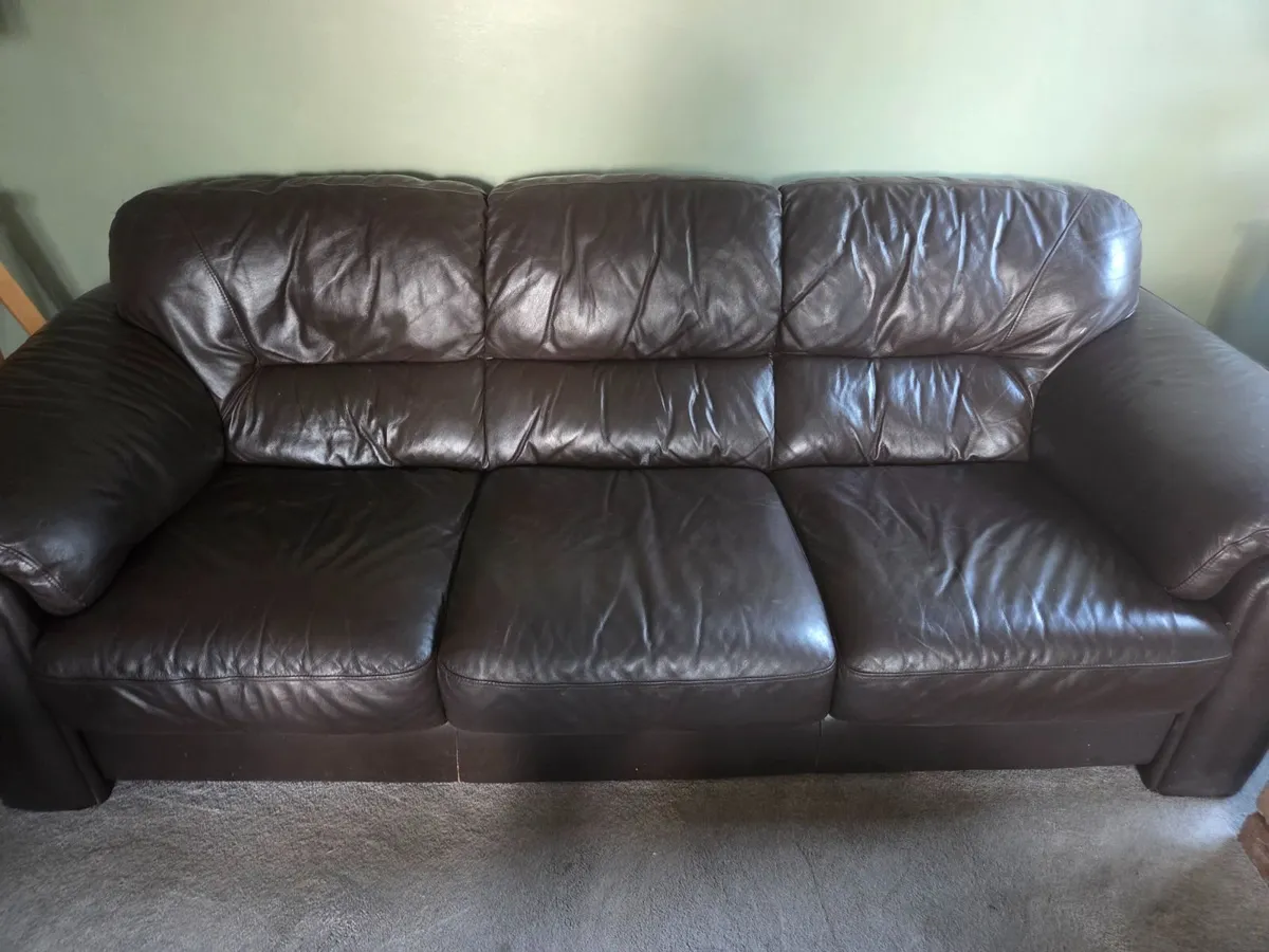 2 & 3 seater Leather couches - Image 2
