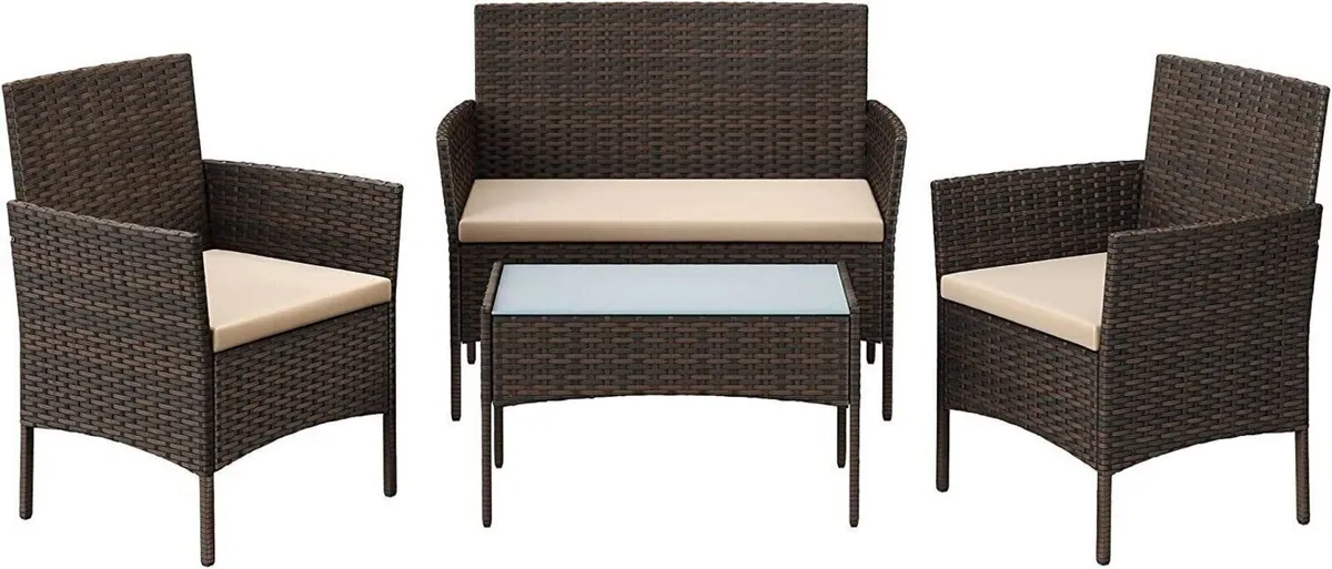 Rattan Garden Set 4 Piece Outdoor Furniture - Image 4