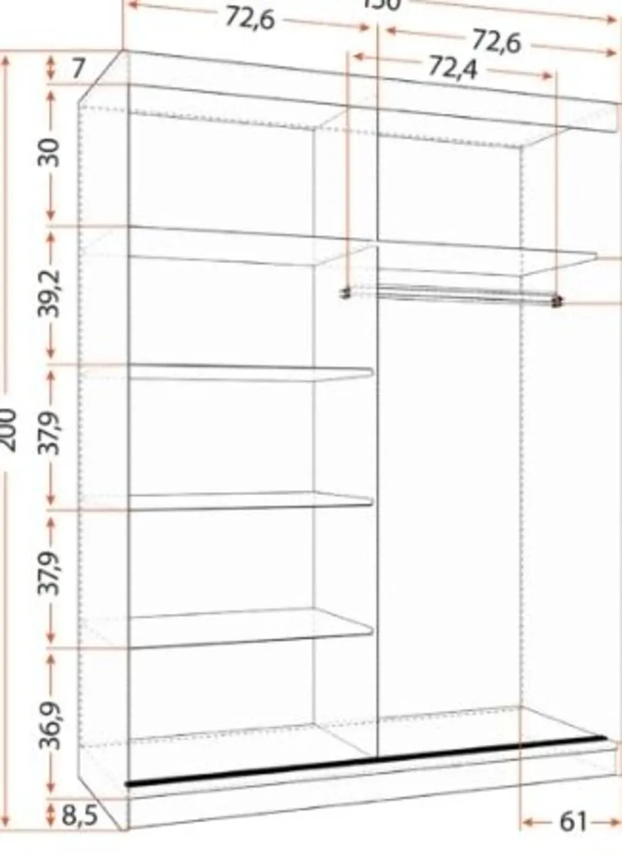 Lauren Sliderobe 1.5m / 3 Options - Image 2