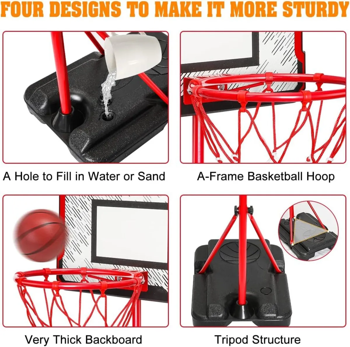 Basketball Hoop 190cm Adjustable Stand for Kids - Image 4