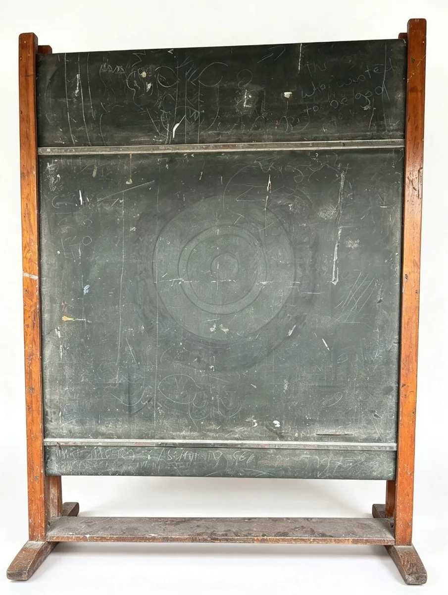 Antique Old School Blackboard, Large, Wooden. - Image 1
