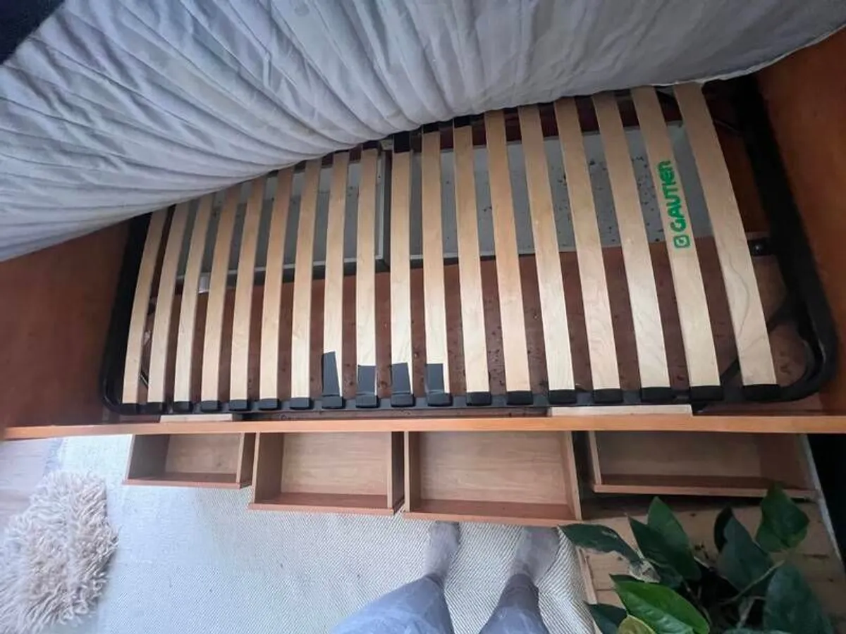 Gautier single bed with brass fittings and handles - Image 2