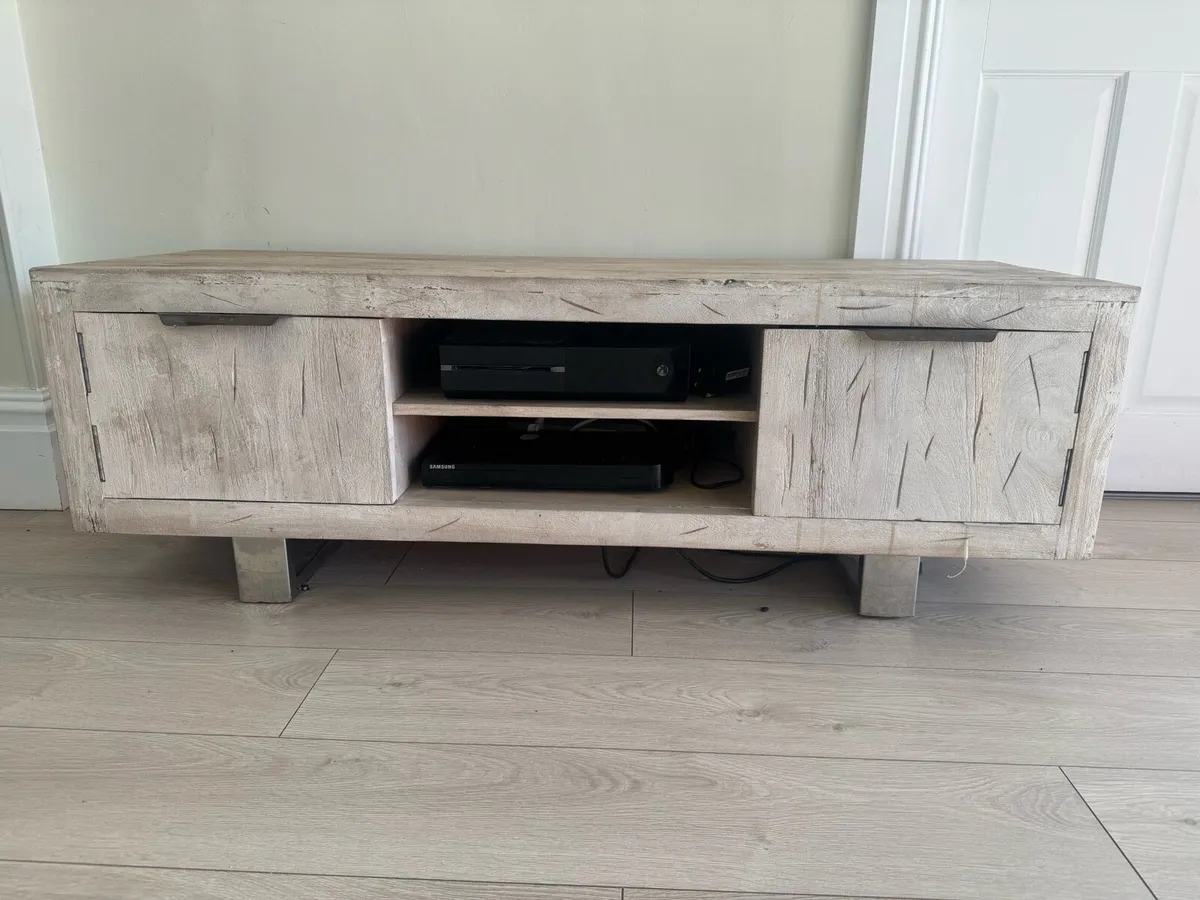 Large Solid Wood TV / Media Unit – 138cm - Image 1