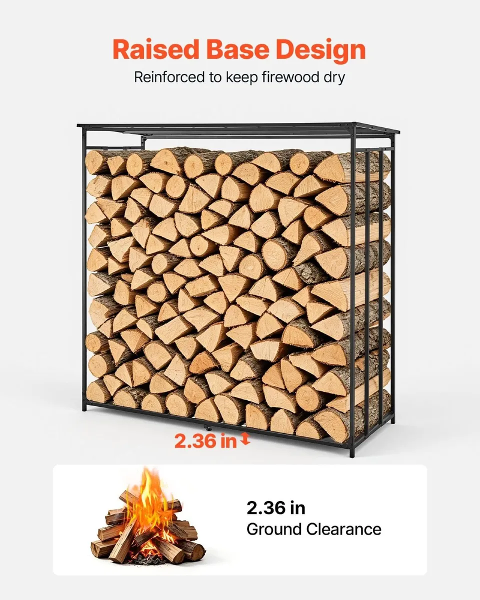 Outdoor Firewood Rack with Waterproof Cover - Image 4