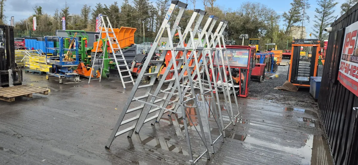 Heavy-duty aluminum swingback step ladders - Image 4