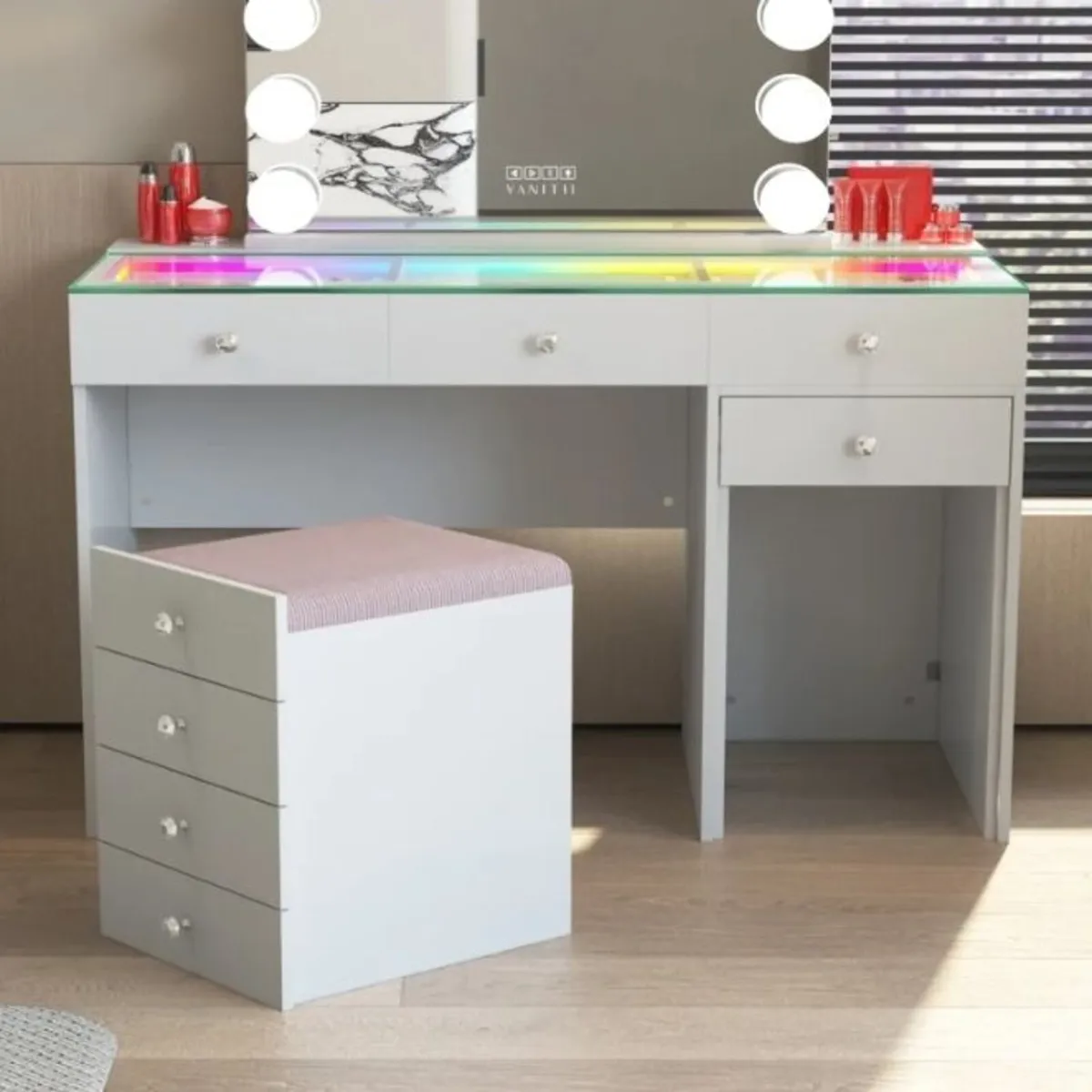 VANITII Diana Vanity Desk – 8 Drawers with Hidden - Image 2