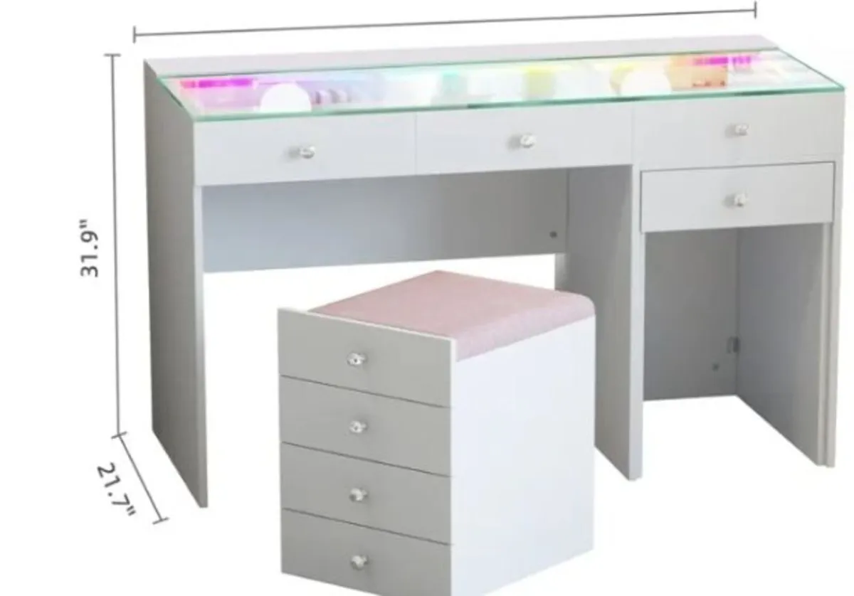 VANITII Diana Vanity Desk – 8 Drawers with Hidden - Image 3