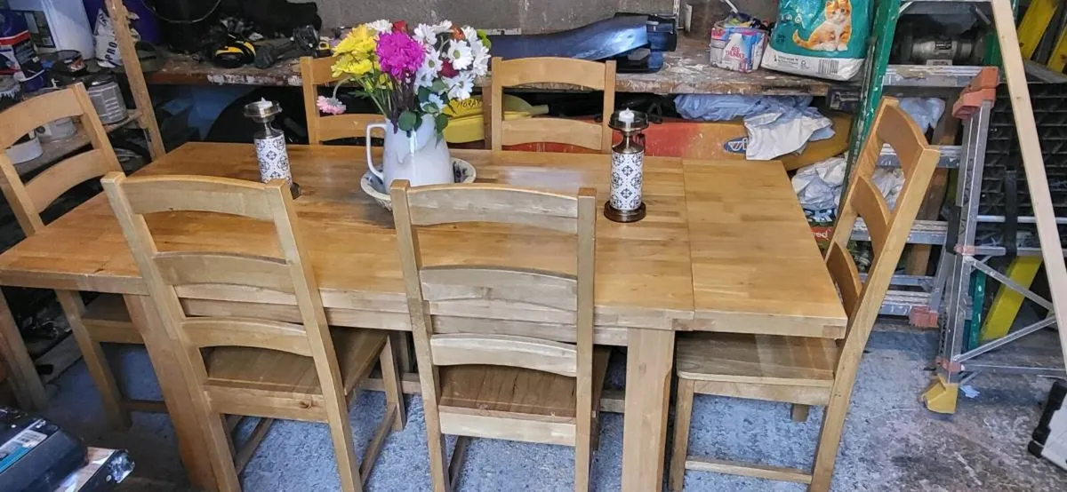 Dinning table and 6 chairs - Image 1