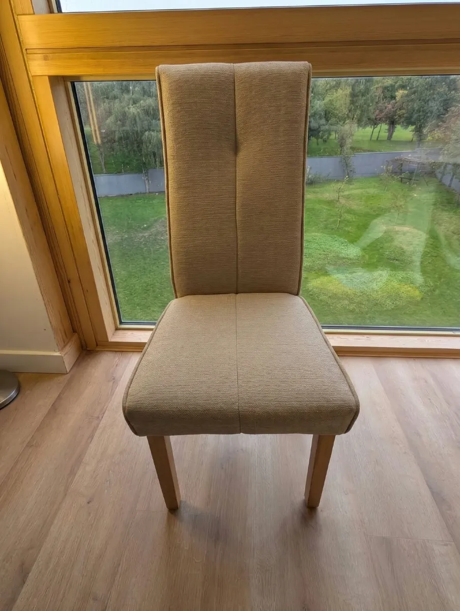 Solid Wood Dining Table with 4 Fabric Chairs - Image 3