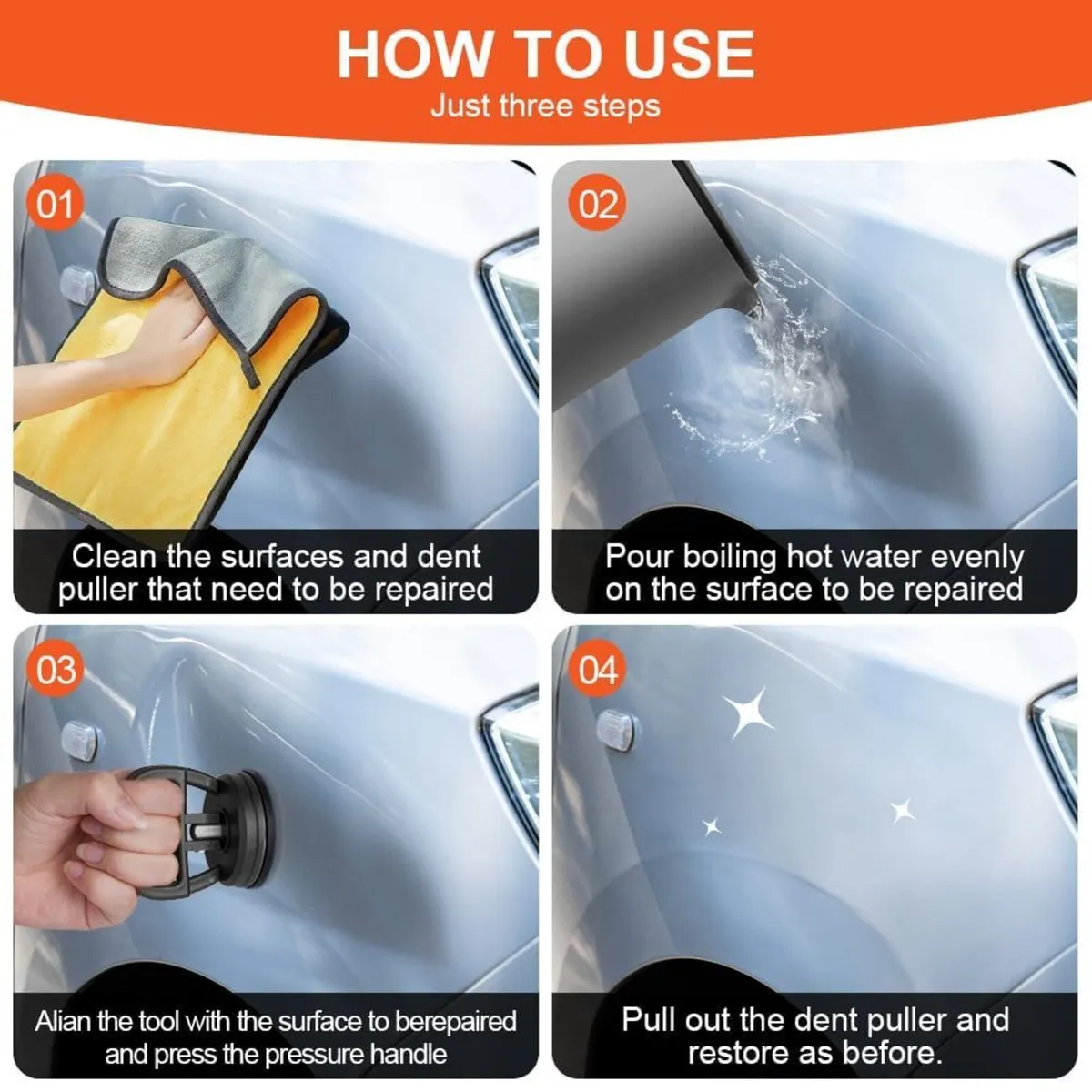 Suction Cup Car Dent Remover Tool Set 2Pcs - Image 2