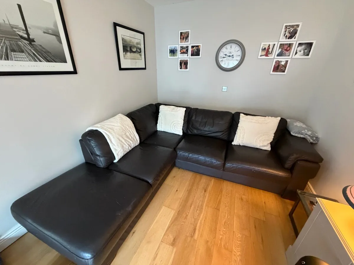 Dark Brown leather sofa - Image 1