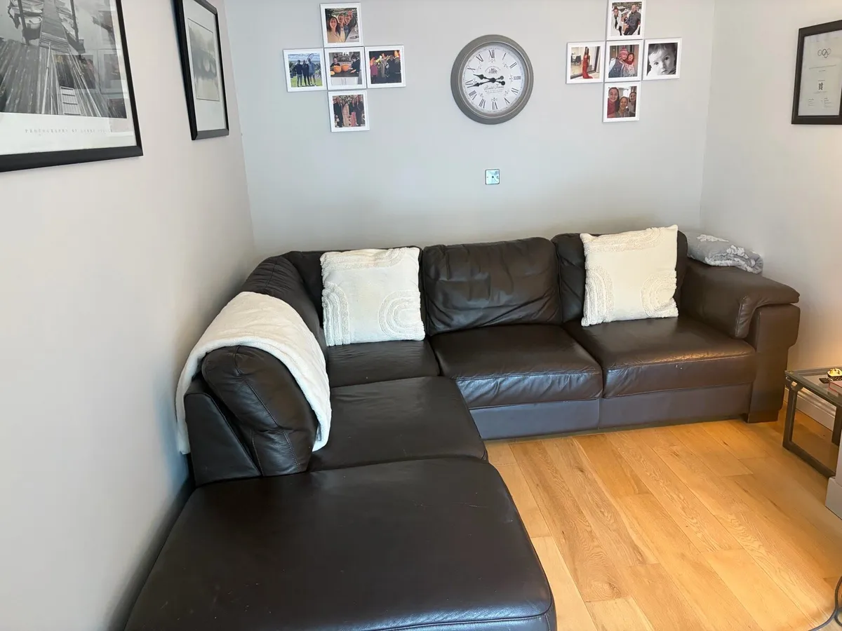 Dark Brown leather sofa - Image 3