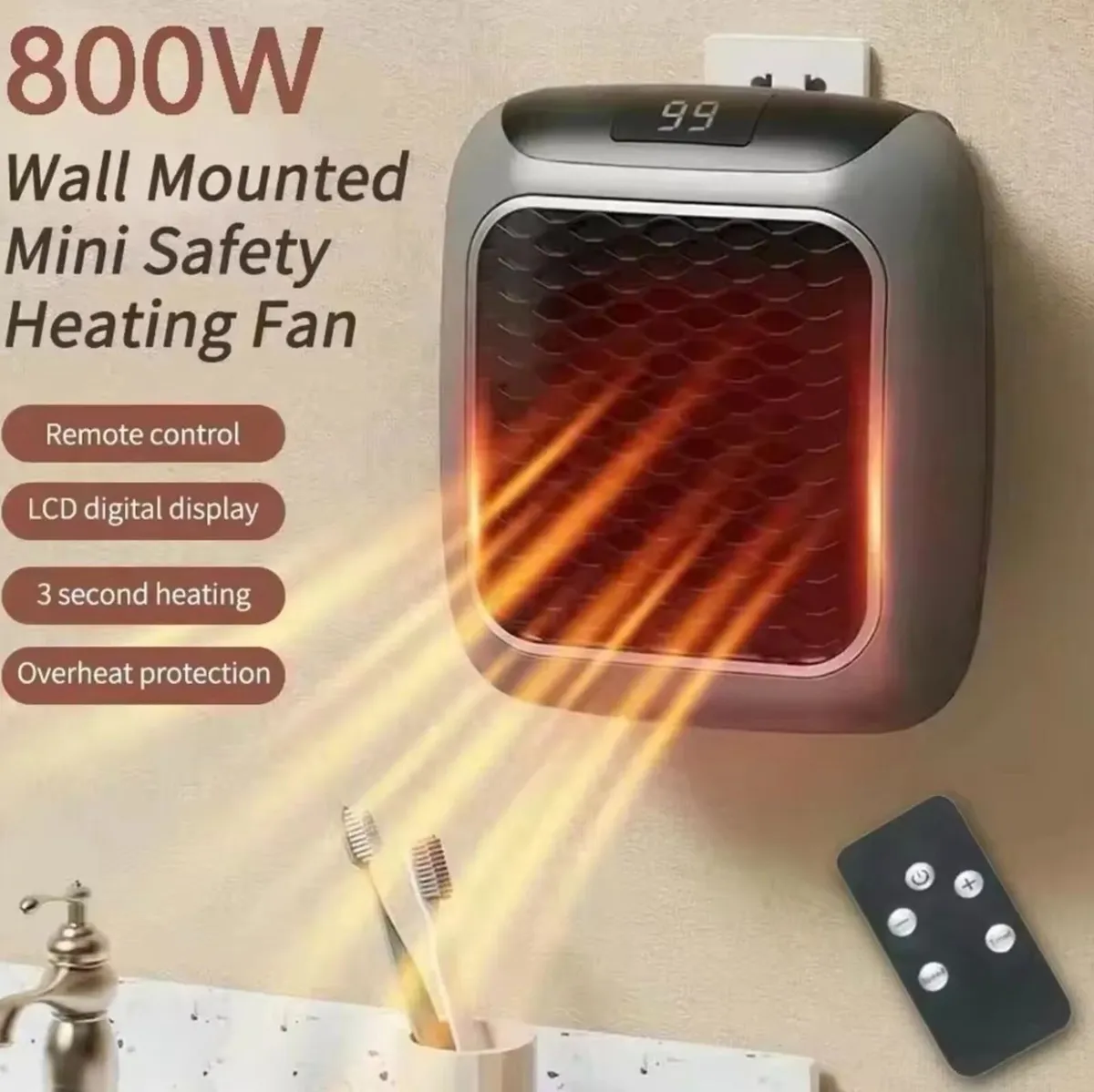 Mini electric Heater with Remote - Image 1