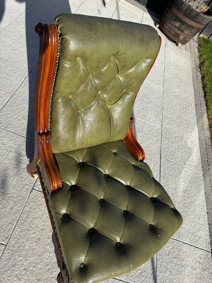Antique leather armchair - Image 3