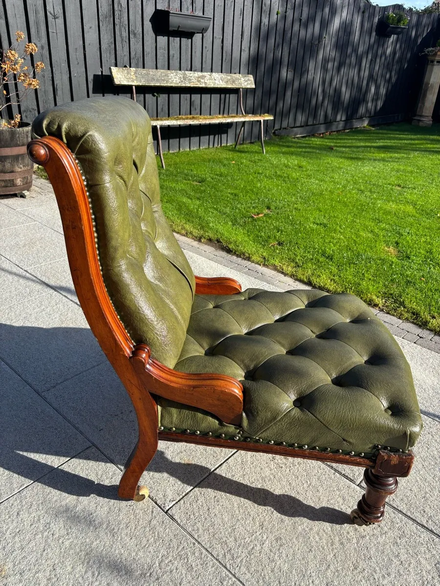 Antique leather armchair - Image 4