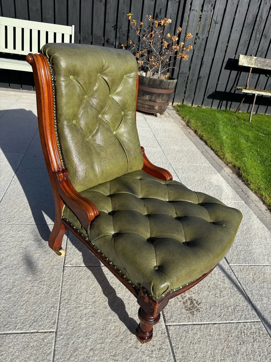 Antique leather armchair - Image 1