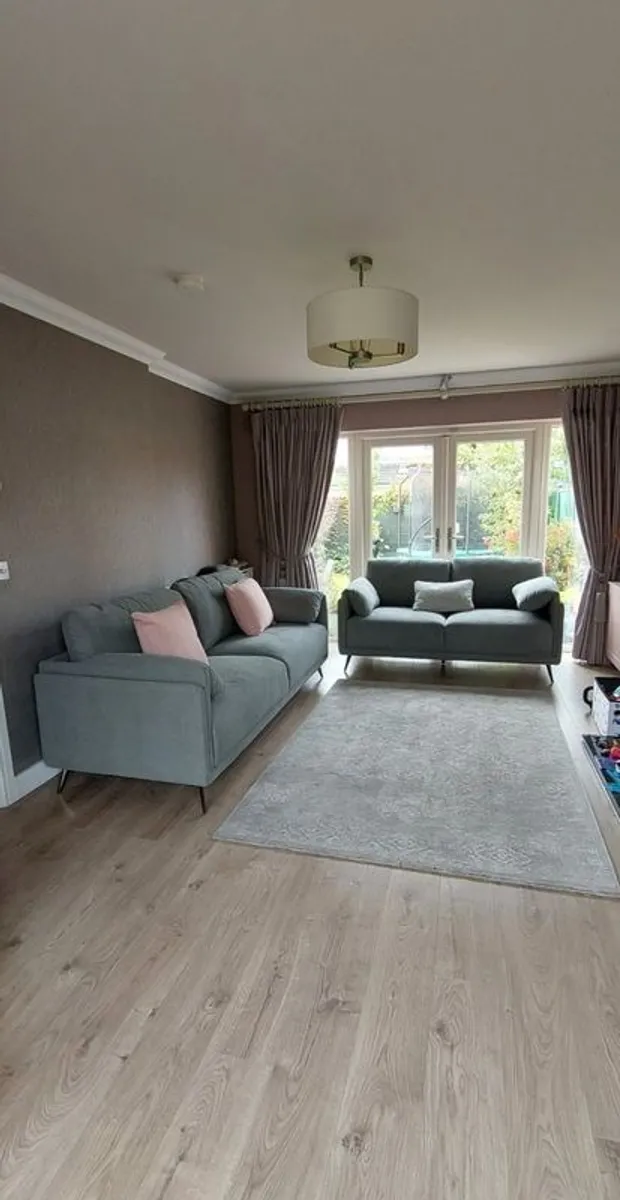 2 and 3 seater Green fabric sofa set - Image 3