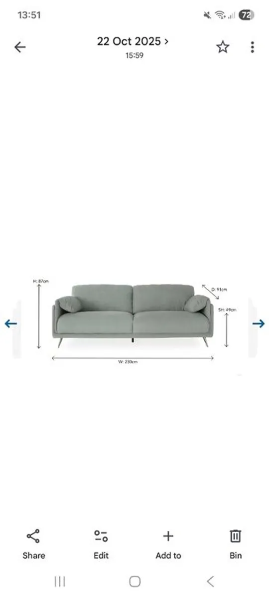 2 and 3 seater Green fabric sofa set - Image 4