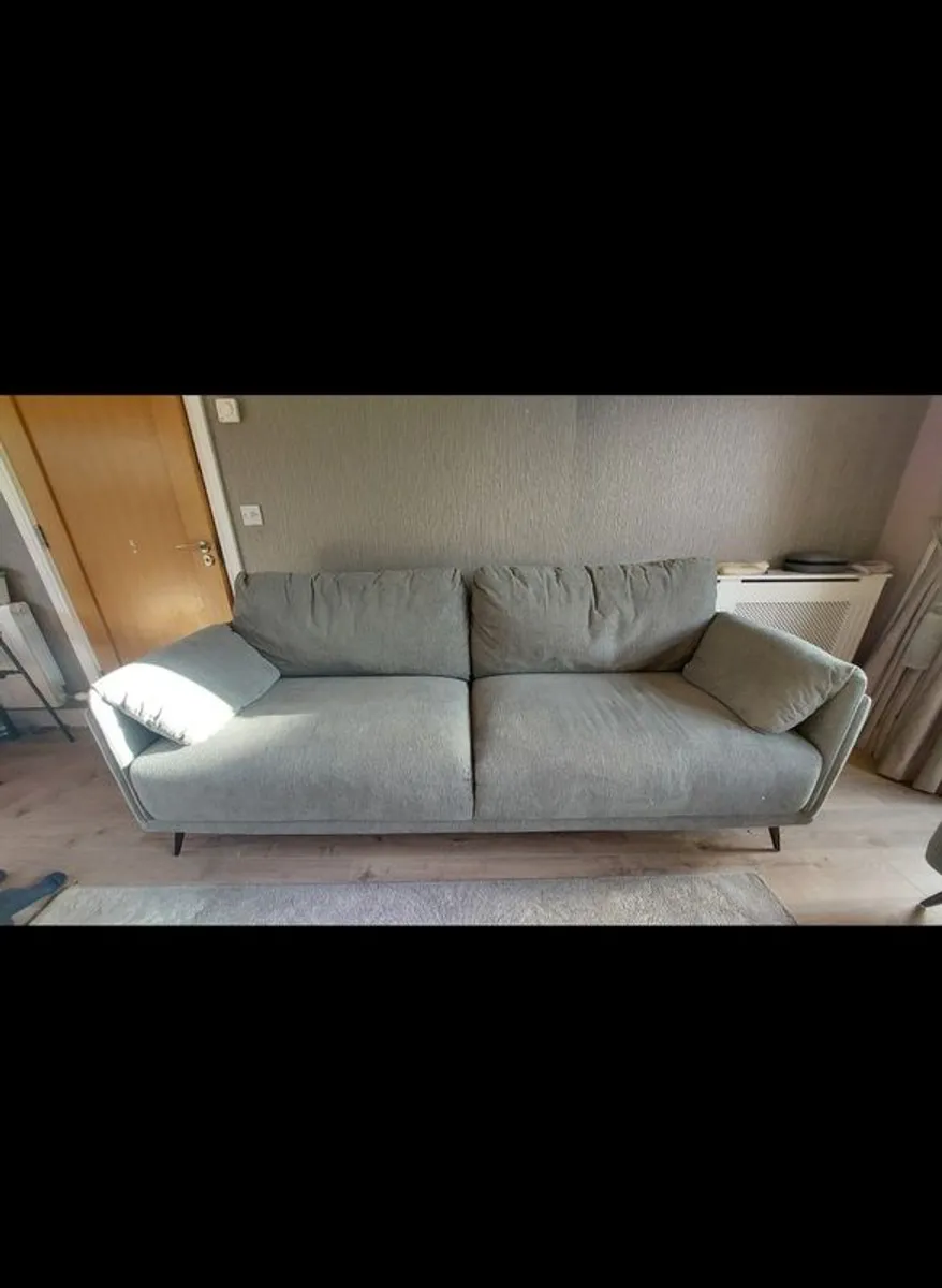 2 and 3 seater Green fabric sofa set - Image 1