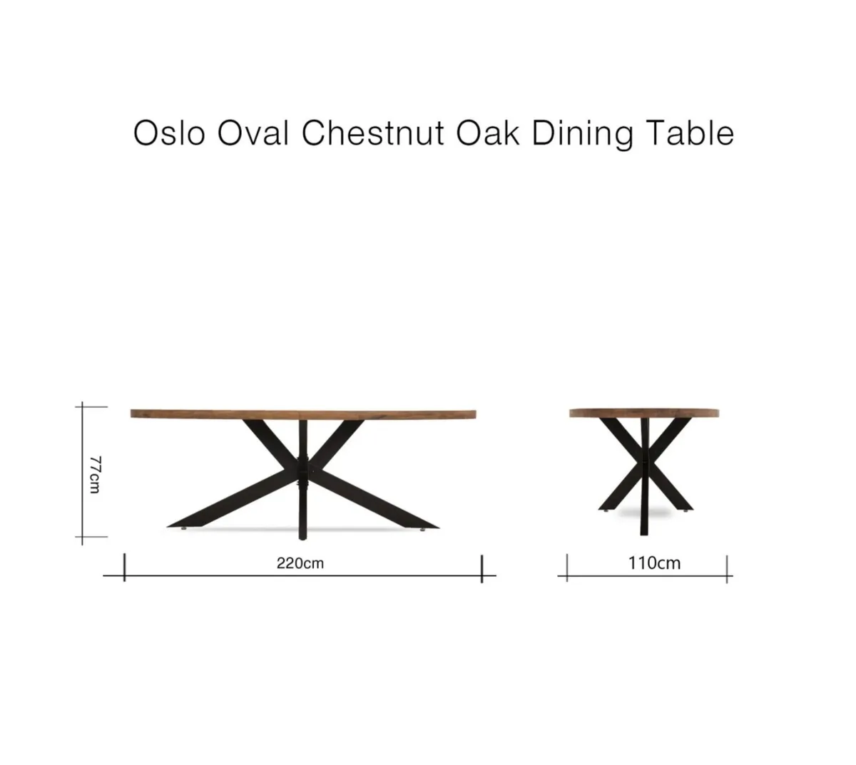Oval Oak Dining Table 200cm Brand anew - Image 4