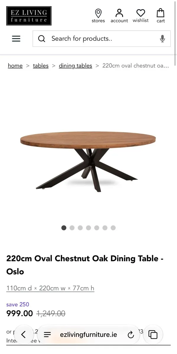 Oval Oak Dining Table 200cm Brand anew - Image 2