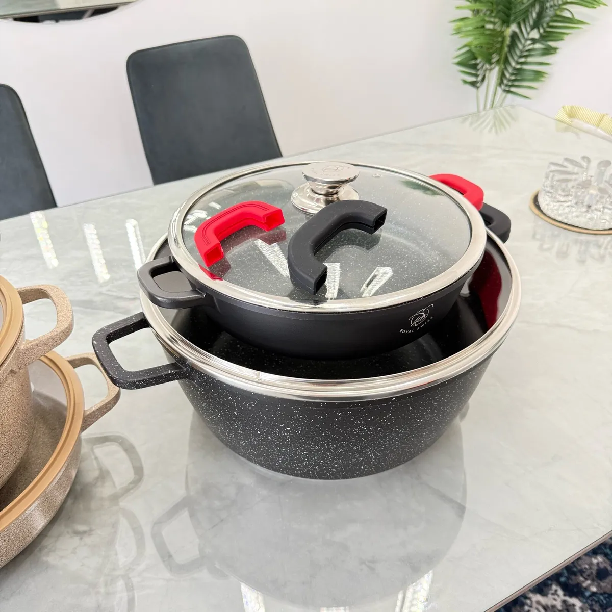 Nonstick Cookware Set with Marble Coating - Image 2