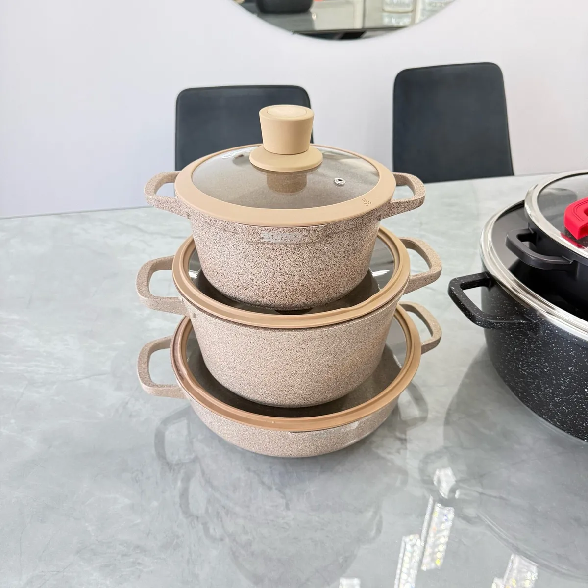 Nonstick Cookware Set with Marble Coating - Image 3
