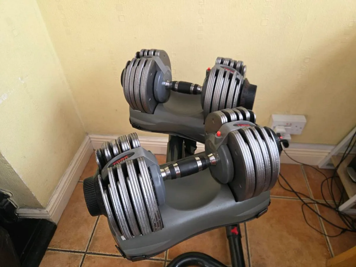 32.5kg Adjustable Dumbbells with Stand - Image 2