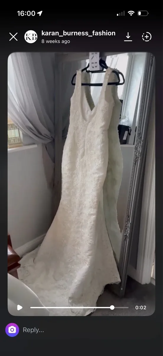 ivory lace and pearl embellished dress - Image 2