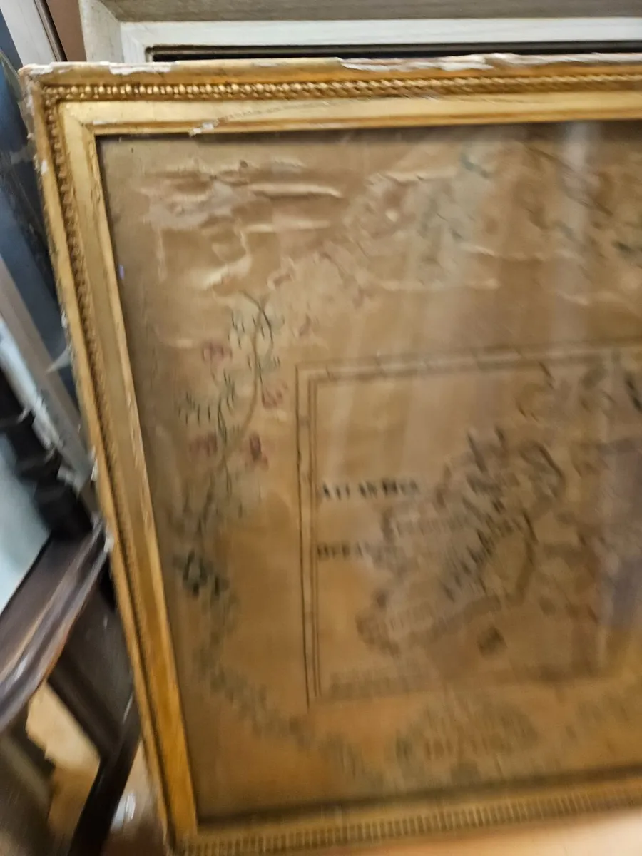 Vintage Map of Ireland 1880's on Silk - Image 3