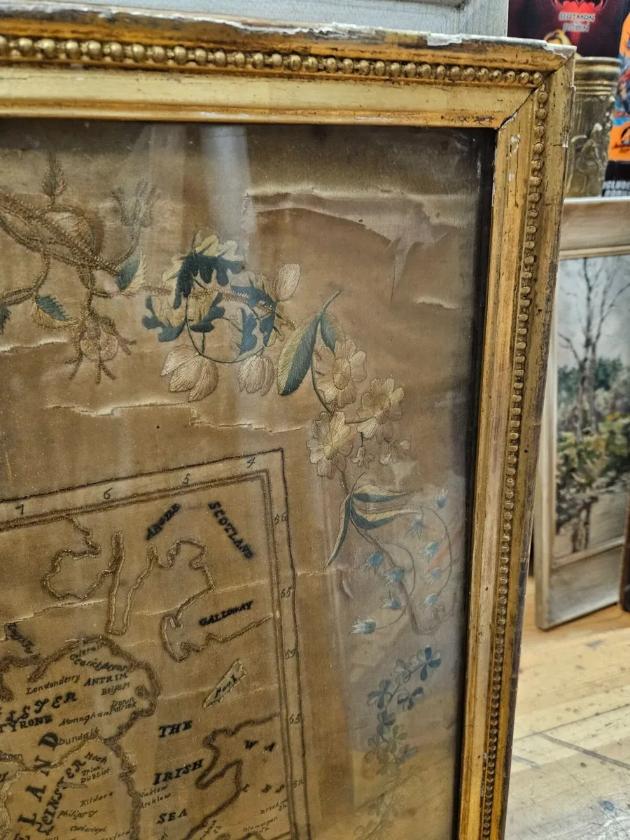 Vintage Map of Ireland 1880's on Silk - Image 4