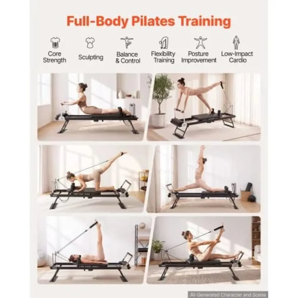 Pilates Reformer 77" Foldable Pilates Machine 400 - Image 3