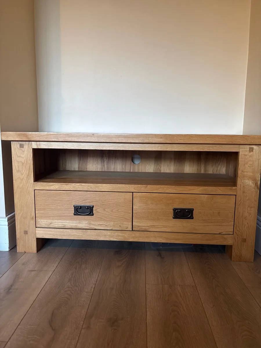 Solid Oak TV unit - Image 2