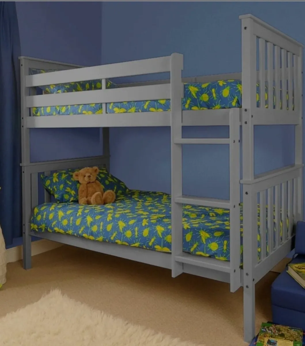 Beautiful Grey Extremely Solid Wooden Bunk Bed