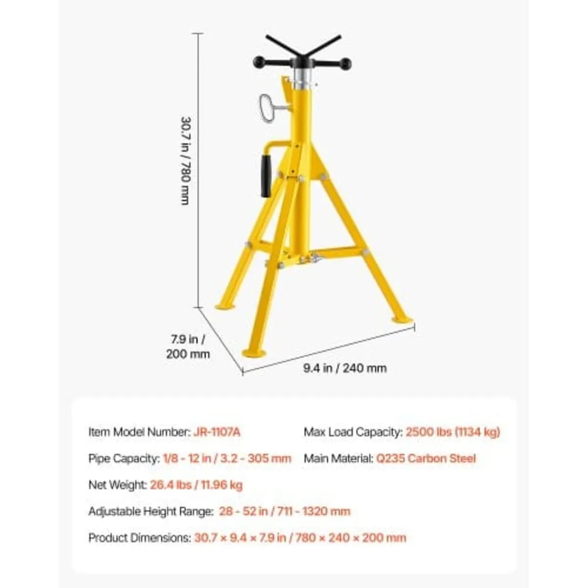 V-Head Pipe Stand for 3.2–305 mm Pipes, Heavy-Duty - Image 4